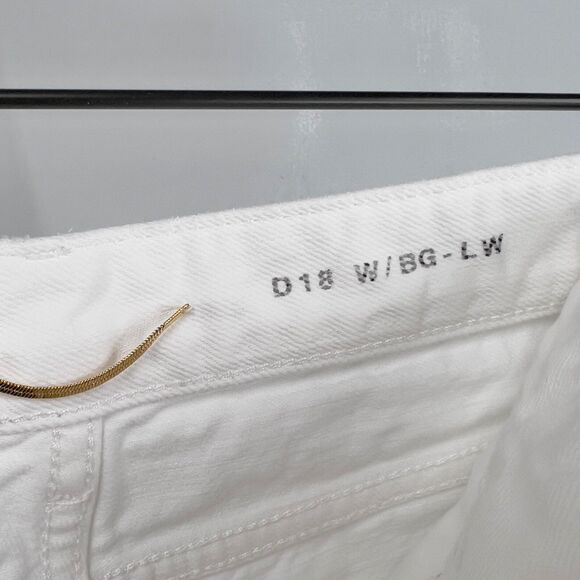 Saint Laurent D18 W/BG-LW White Denim Loose Tapered Women's Jeans 25 - Picture 4 of 9